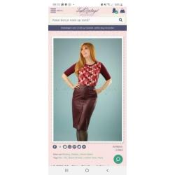 Le Pep wijnrode pencil skirt maat s