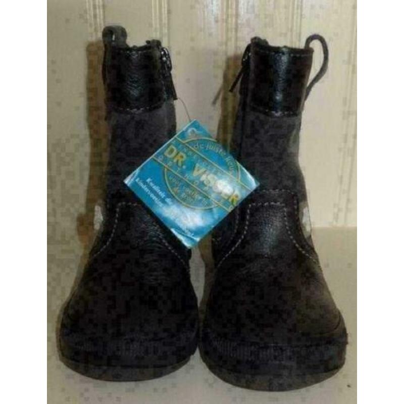 DR VISSER grijs leer/suede laarsje mt 21