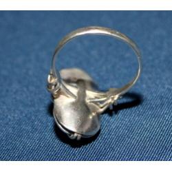 Schitterende Modernistische Zilver & Granaat Design Ring
