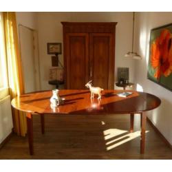 Fraaie kersen eettafel met 2 coulissen: max. 1.20 x 2.26 m