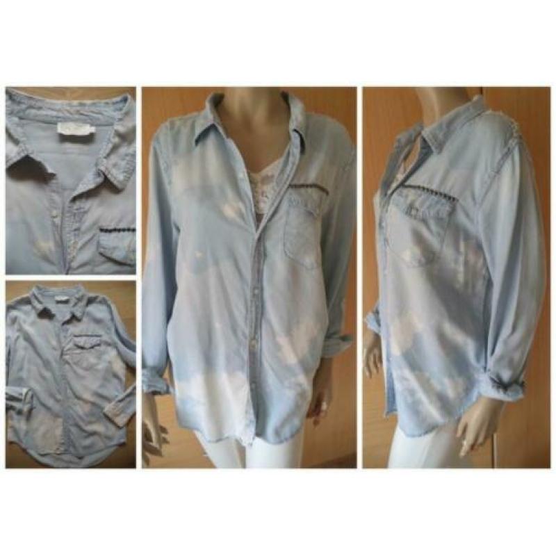 AMBIKA lichtblauwe aparte blouse L