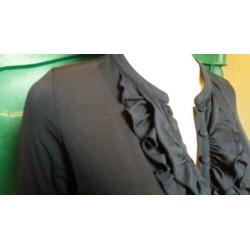 Donker blauwe stretch blouse/top van Claudia Strater maat 36