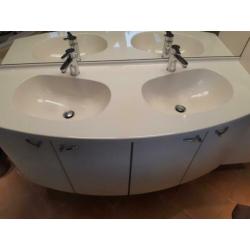 badmeubel, dubbele wastafels, 140 cm, pergamon