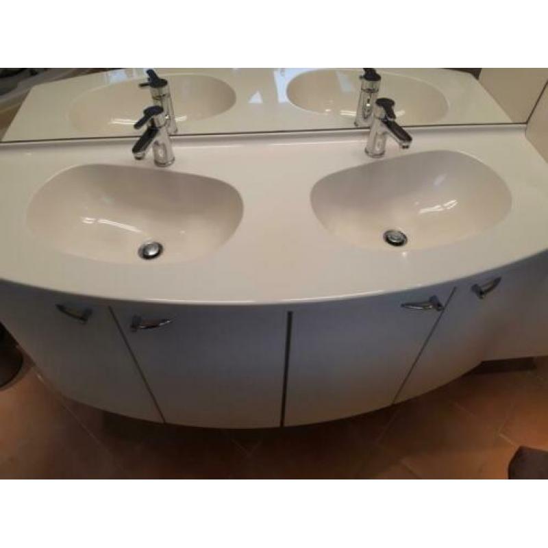 badmeubel, dubbele wastafels, 140 cm, pergamon