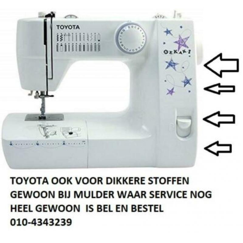 Eeen grote kollektie nieuwe TOYOTA NAAIMACHINES VANAF 99,99