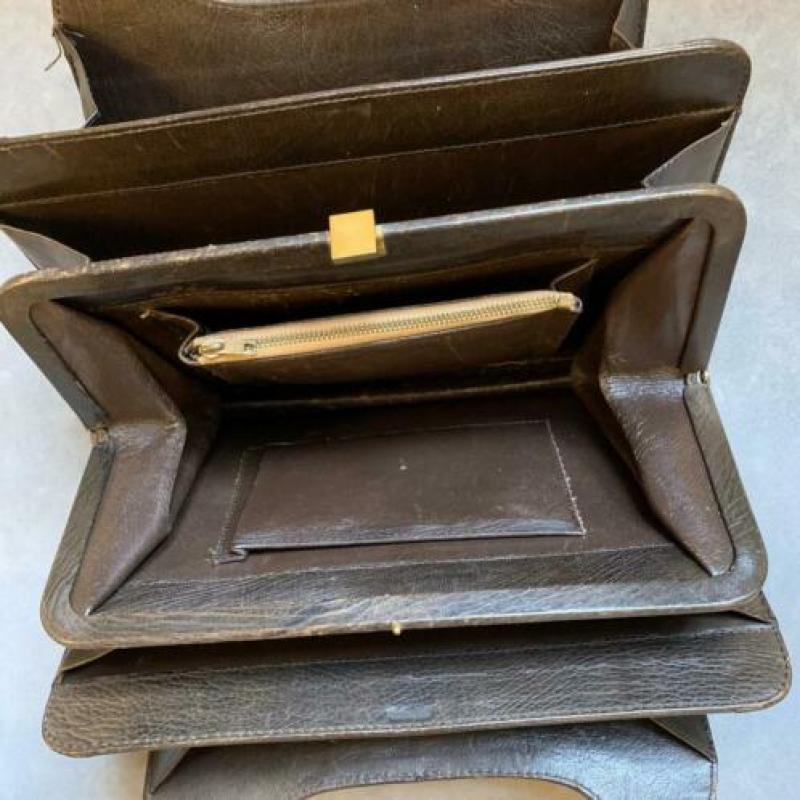 Vintage - Leren damestas -