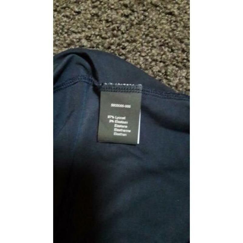 Donker blauwe stretch blouse/top van Claudia Strater maat 36