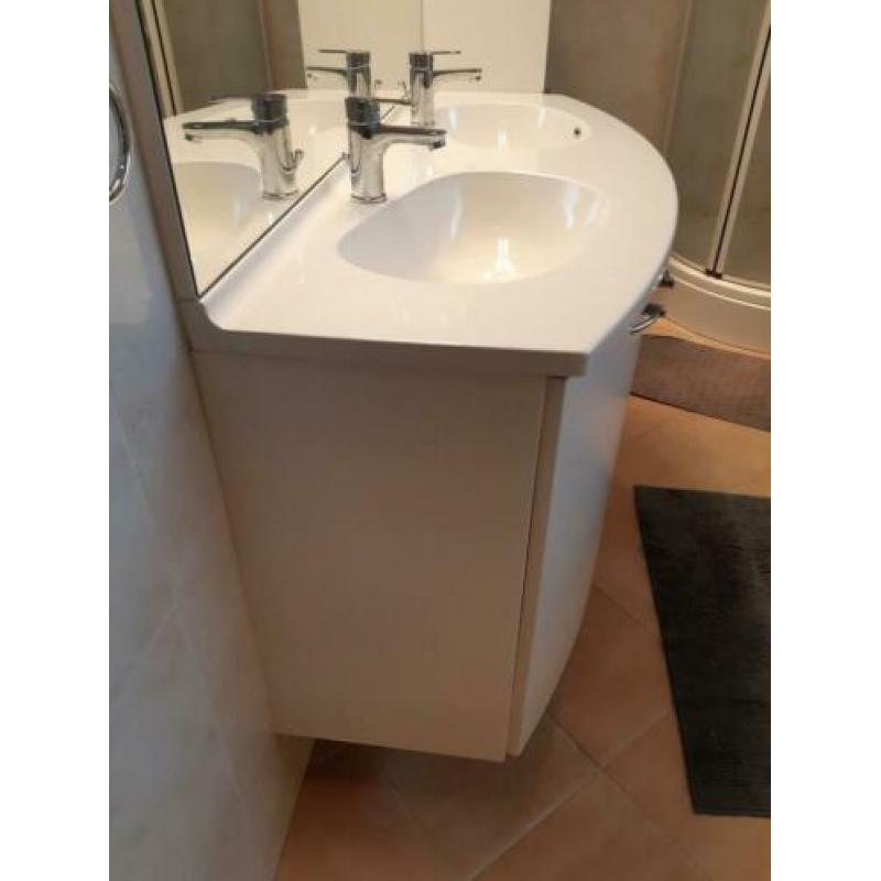 badmeubel, dubbele wastafels, 140 cm, pergamon