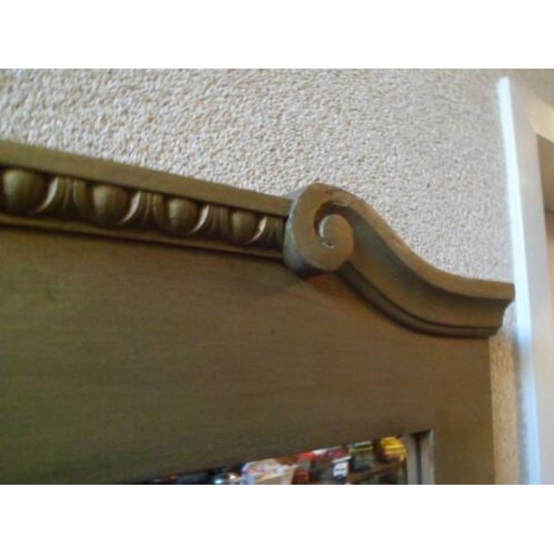 Grote SPIEGEL WANDSPIEGEL 91 cm verguld facetgeslepen antiek