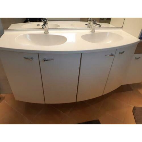 badmeubel, dubbele wastafels, 140 cm, pergamon