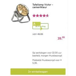 Tafellamp Victor - cementkleur 2x