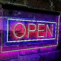led sign /open /mancave/ verlichting cafe bar horeca winkel