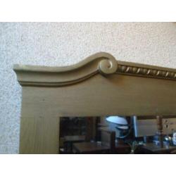 Grote SPIEGEL WANDSPIEGEL 91 cm verguld facetgeslepen antiek