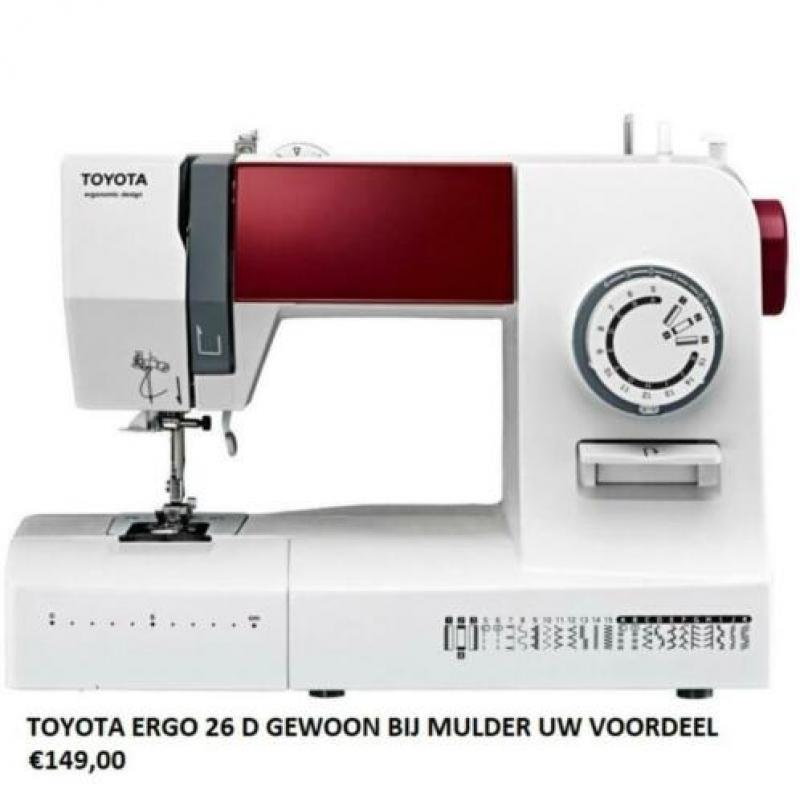 Eeen grote kollektie nieuwe TOYOTA NAAIMACHINES VANAF 99,99