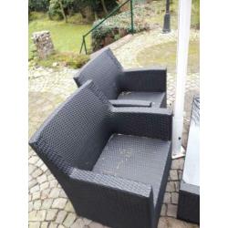 tuinset (antraciet) 4 stoelen en tafel