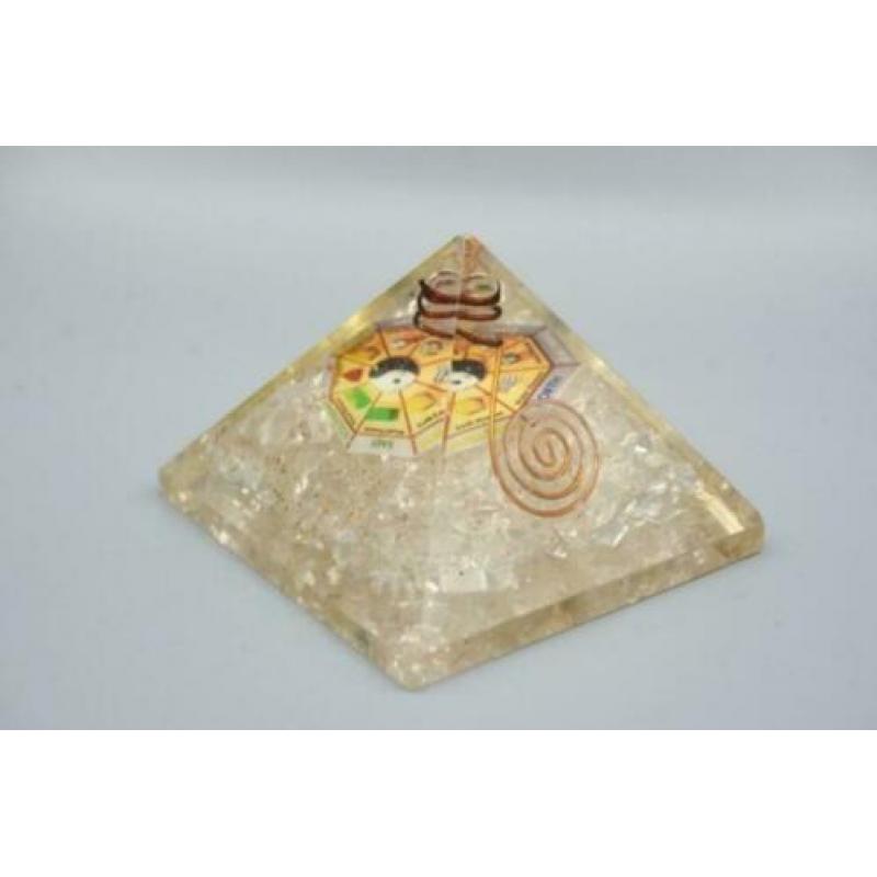 Zwarte Toermalijn Orgoniet pyramide - 7 x 5,5 cm