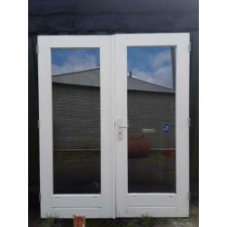Openslaande tuindeuren 210cm hg 172 cm br hardhout dubbel gl