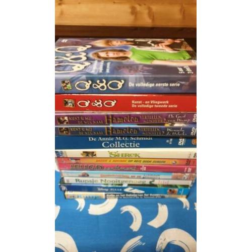 pakket kinder dvd,s oa bassie adriaan kuifje hamelen enz