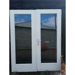 Openslaande tuindeuren 210cm hg 172 cm br hardhout dubbel gl