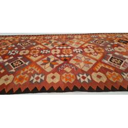 Vintage kelim kleed loper 425x128 cm vloerkleed tapijt kelim