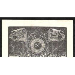 Exlibris Chris Lebeau voor Prof.Mr. R.P. Cleveringa