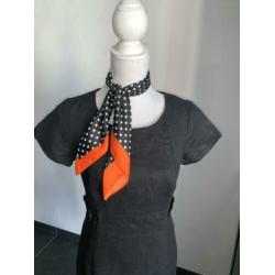 Jurk Promiss mt 38 zwart linnen korte mouw