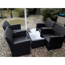 tuinset (antraciet) 4 stoelen en tafel
