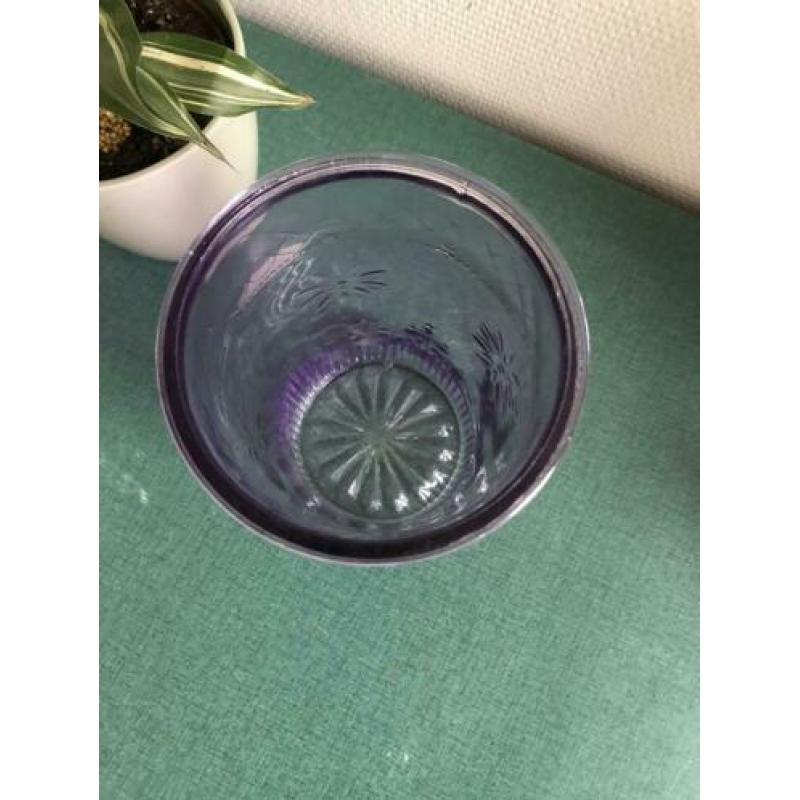 Lila paars glazen bohemian stijl vaas