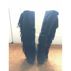 Suede Laarzen met fringe