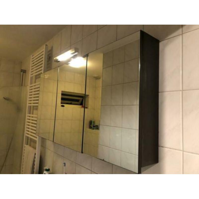 Badmeubel dubbele wastafel inclusief kranen