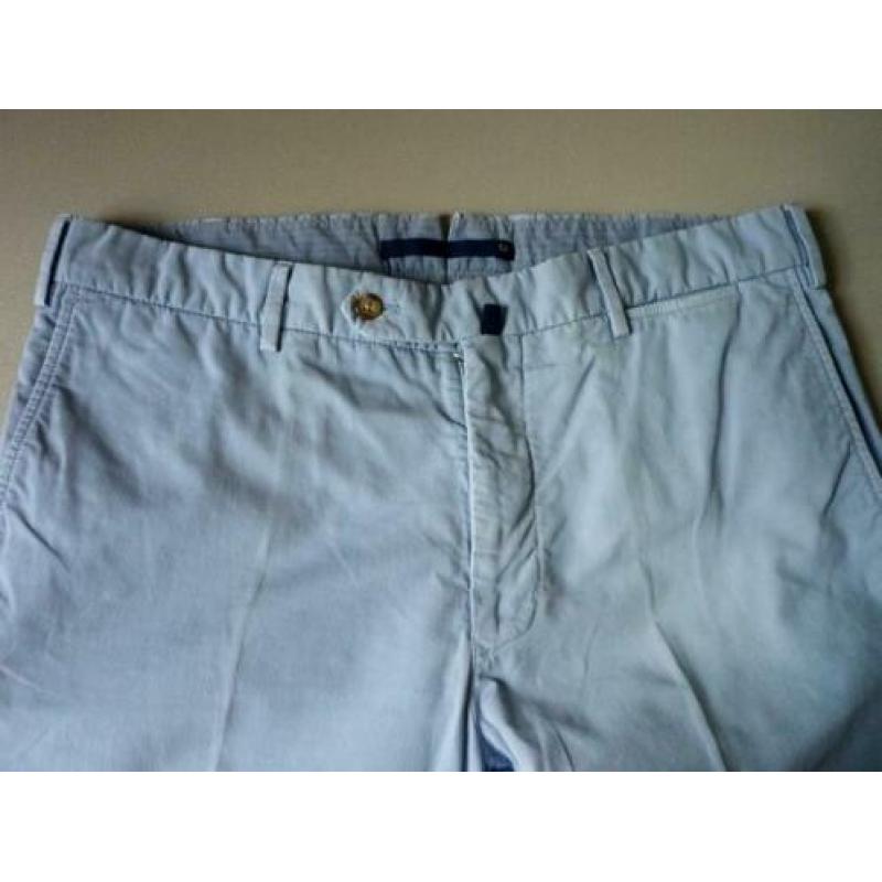 Incotex, zeer luxe herenbroek, blauw ribbelpatroon, maat 52