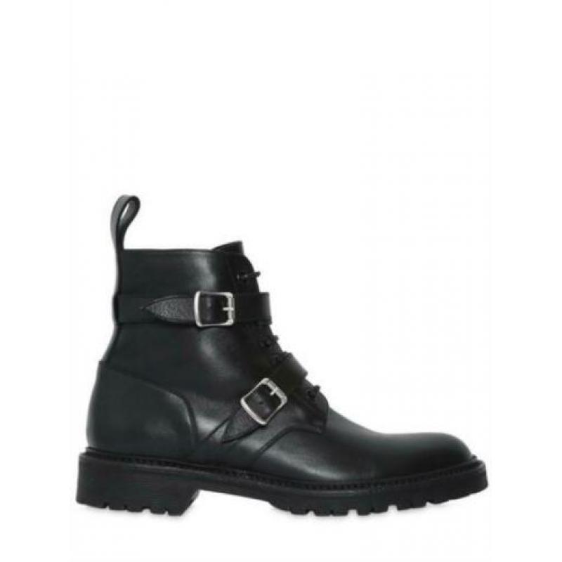 SAINT LAURENT acne Army Double Buckle Leather Boots 40-41-