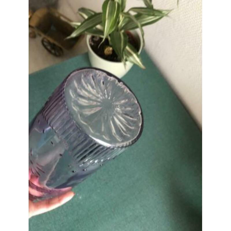 Lila paars glazen bohemian stijl vaas