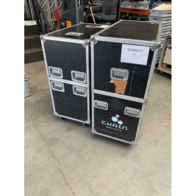 2x Flightcase 98x51,5x103cm 107,5x52x110cm Tente zwenkwielen