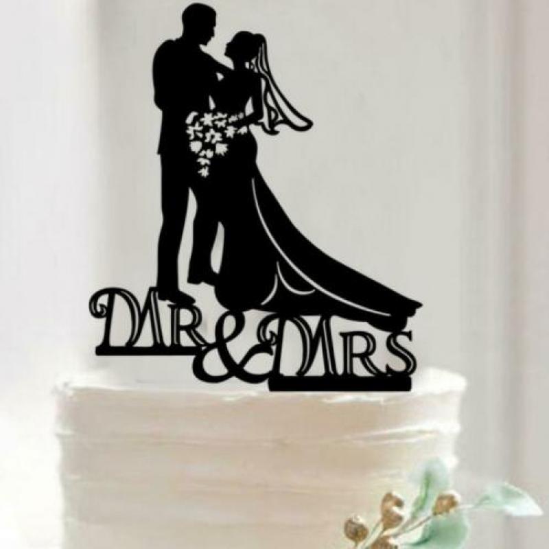 2 leuke Taartdecoratietoppers voor bruidstaart € 5,95 p/st.