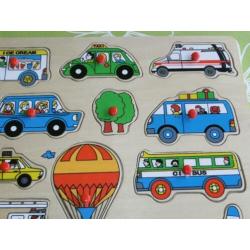Reuze knopjes puzzel "thema verkeer" (45x 35cm)