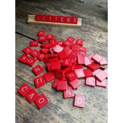 3 sets houten letters - scrabble - unieke kleuren