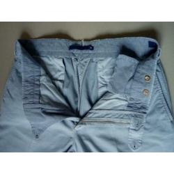 Incotex, zeer luxe herenbroek, blauw ribbelpatroon, maat 52