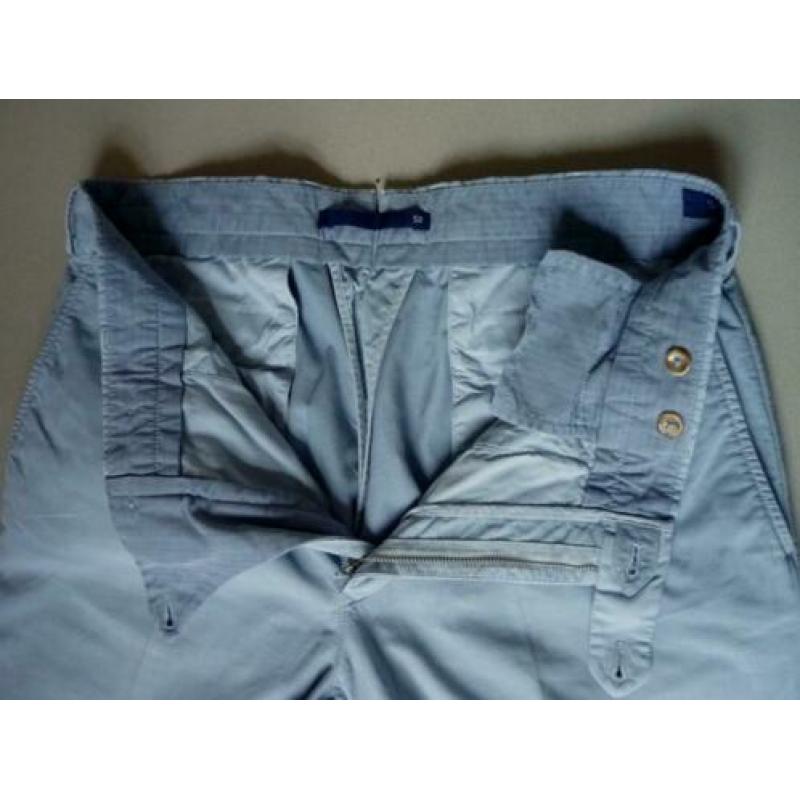 Incotex, zeer luxe herenbroek, blauw ribbelpatroon, maat 52