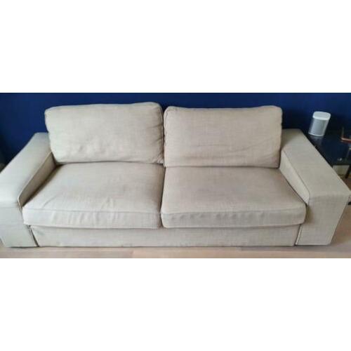 Ikea KIVIK 3-zitsbank (Hillared beige) incl. poef/hocker