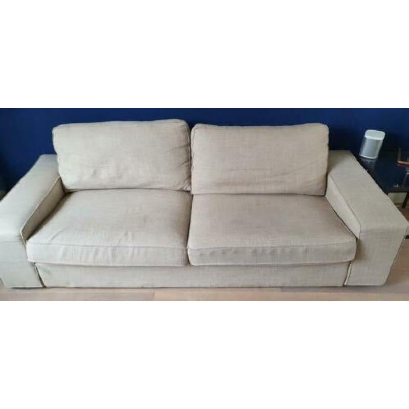 Ikea KIVIK 3-zitsbank (Hillared beige) incl. poef/hocker