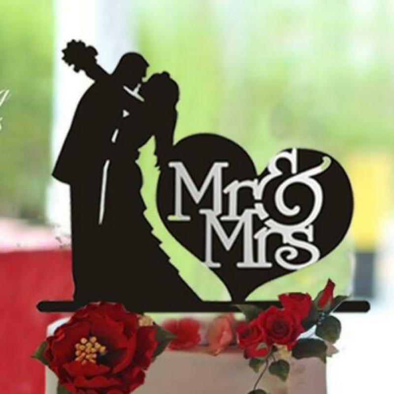 2 leuke Taartdecoratietoppers voor bruidstaart € 5,95 p/st.