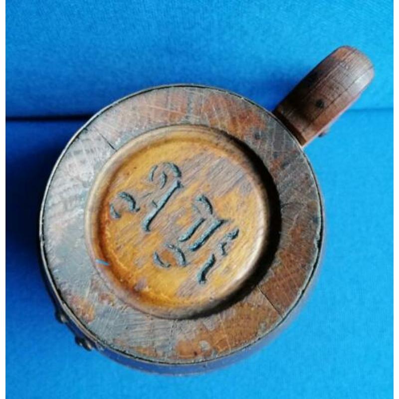 Vintage eiken houten bierpul bier ton met initialen