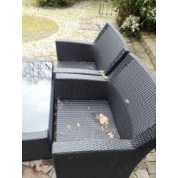 tuinset (antraciet) 4 stoelen en tafel