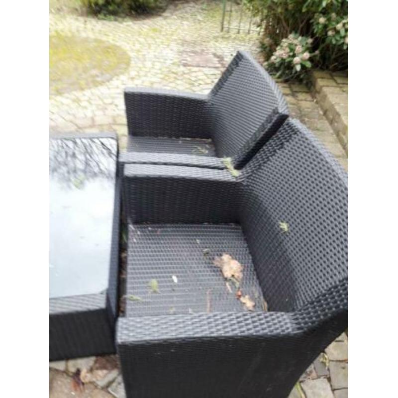 tuinset (antraciet) 4 stoelen en tafel