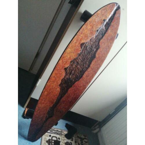handmade wooden longboard