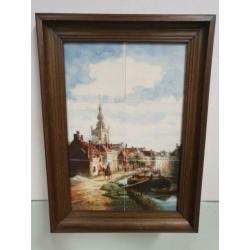 Uitverkoop! ingelijste tegels overschie ca1865!