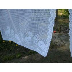 poes poezen vitrage glas gordijnen wit