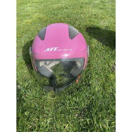 Roze scooterhelm