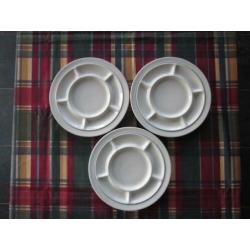 Thomas Germany 5 fondueborden 2 wit effen 3 gekleurd streepj